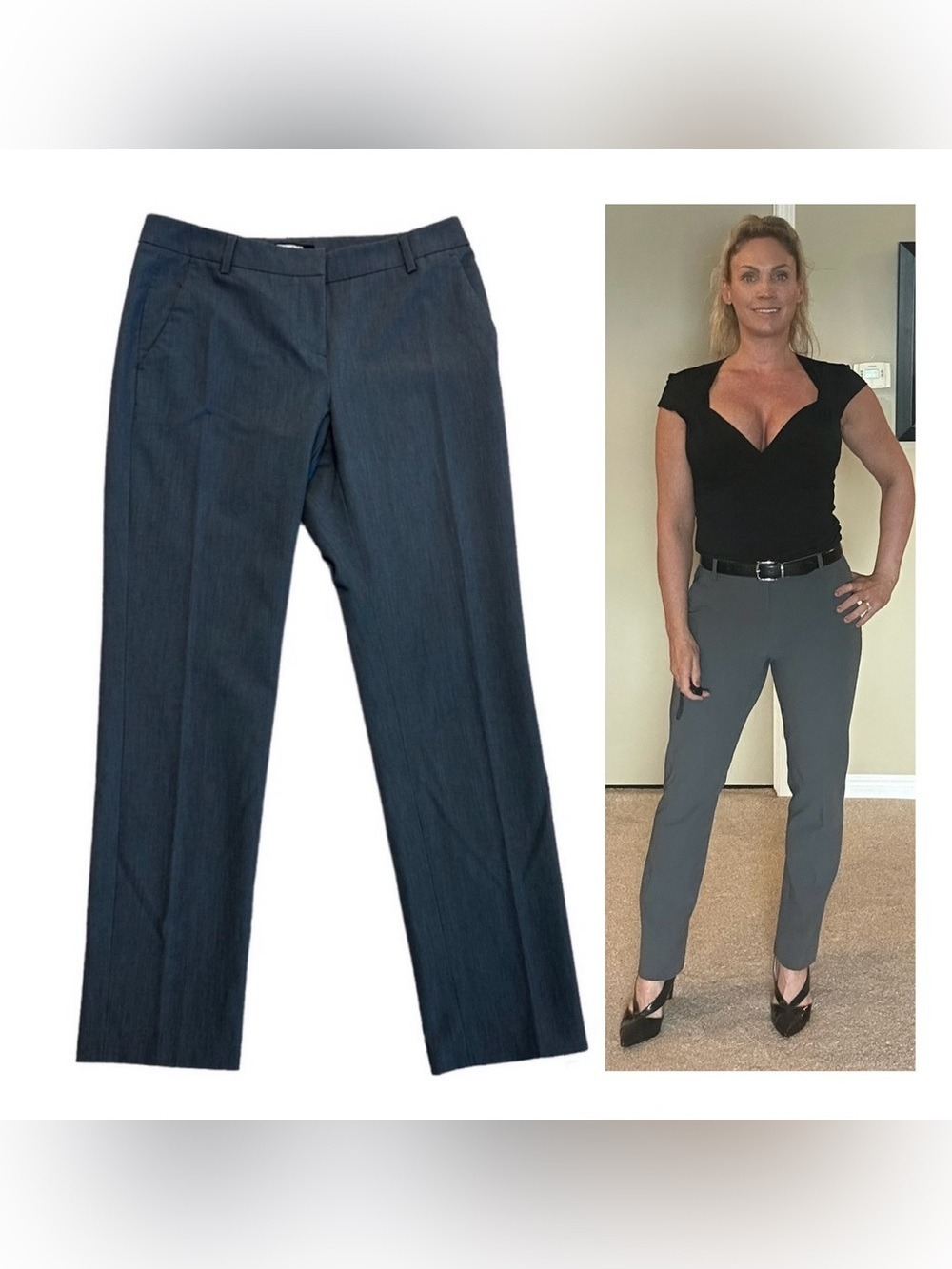 Attitude Jay Manuel Charcoal Gray Trouser Dress Pants professional business Sz 6 - Picture 13 of 14